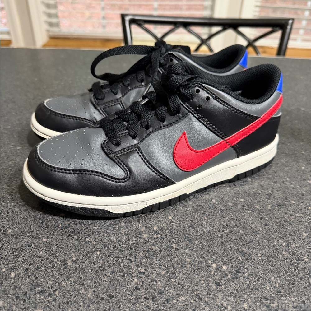 Nike Dunk Low GS Black/ University Red/ Racer Blue Size 4Y